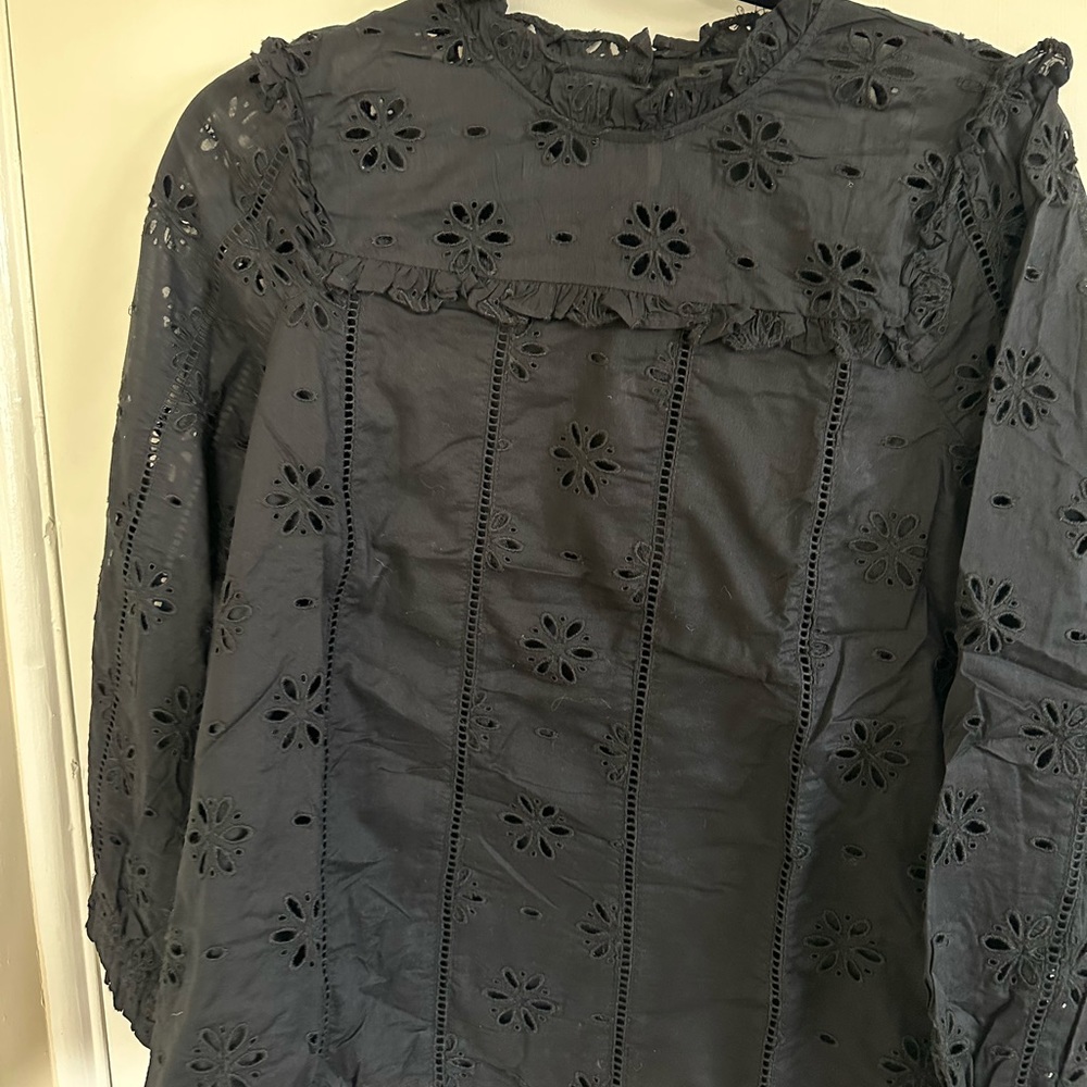J Crew eyelet blouse